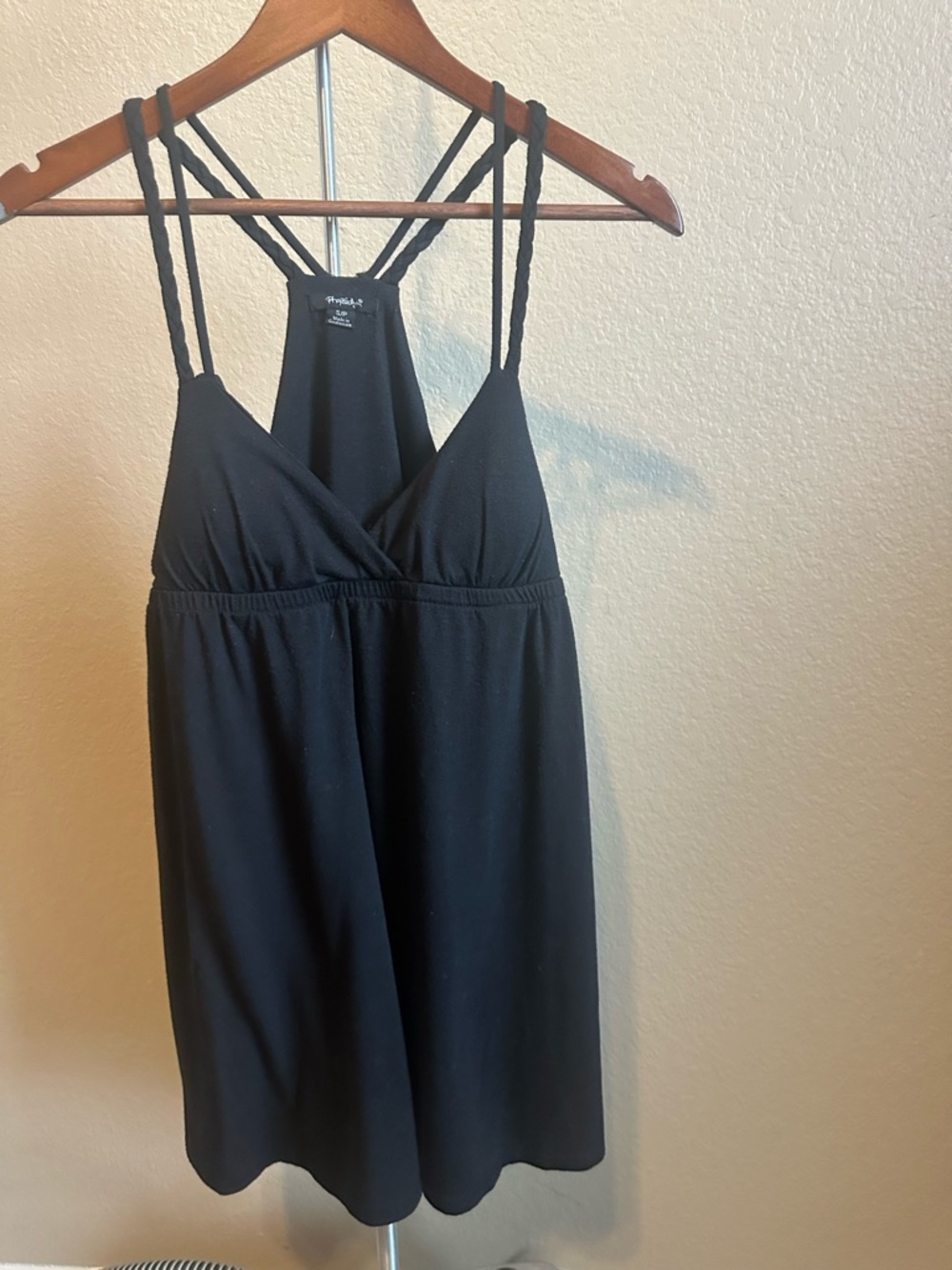 Rhapsody Black Double-Strap V-Neck Sundress